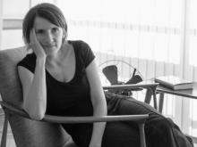 Silvina López Medin in black and white photo