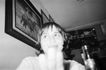 black and white photo of author